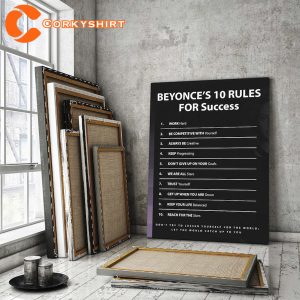 Beyonce 10 Rules For Success Wall Art Poster Musician Decor