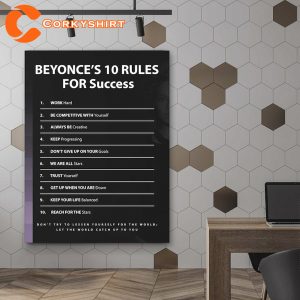 Beyonce 10 Rules For Success Wall Art Poster Musician Decor