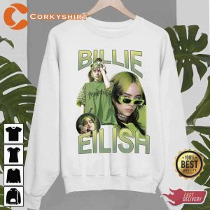 Billie Eilish Green Design Singer Pop Unisex Sweatshirt