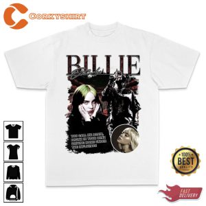 Billie Eilish Vintage White Rap Tee 90’s Inspired T-Shirt