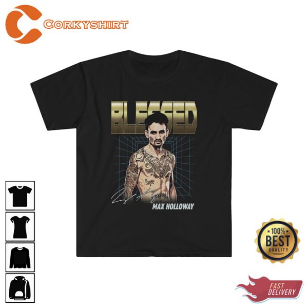 Blessed Max Holloway Grid Graphic Inspired T Shirt