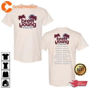 Brett Young 5 Tour 321 2023 Dated Tour Tee Shirt Gift For Fan