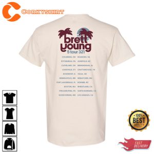 Brett Young 5 Tour 321 2023 Dated Tour Tee Shirt Gift For Fan