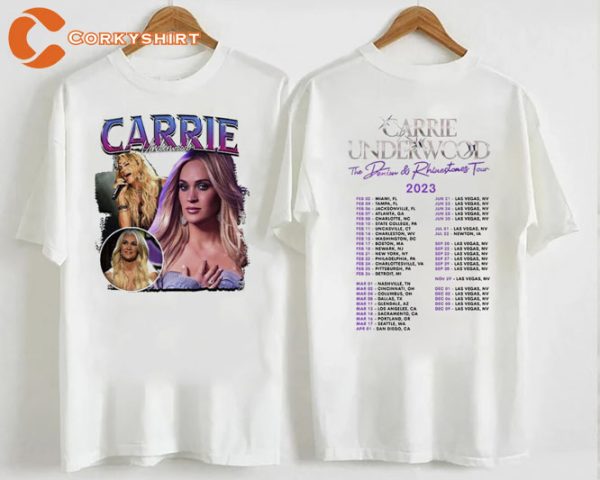 Carrie Underwood 2023 The Denim Rhinestones Concert Tour Dates T-Shirt