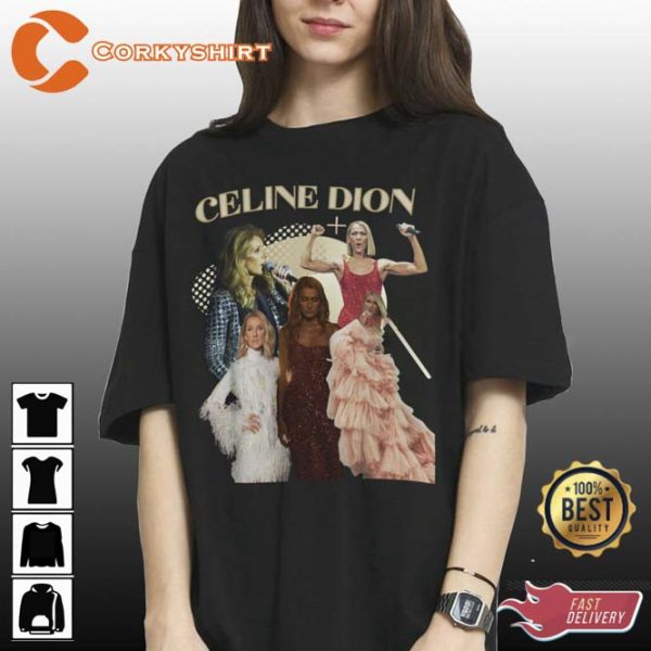 Celine Dion Priestess of Pop Love Again Album Vintage Metal T-Shirt