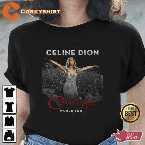 Celine Dion Queen of Power Ballads Courage World Tour Unisex T-Shirt