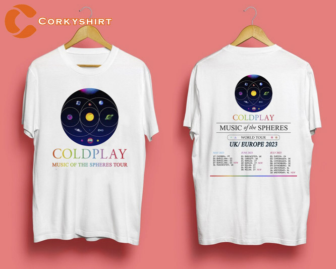 Coldplay Music Of The Spheres Tour 2023 Double Sided T Shirt Designed &  Sold By Anestassia Willing