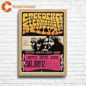 Creedence Clearwater Revival Concert Dates Print Poster