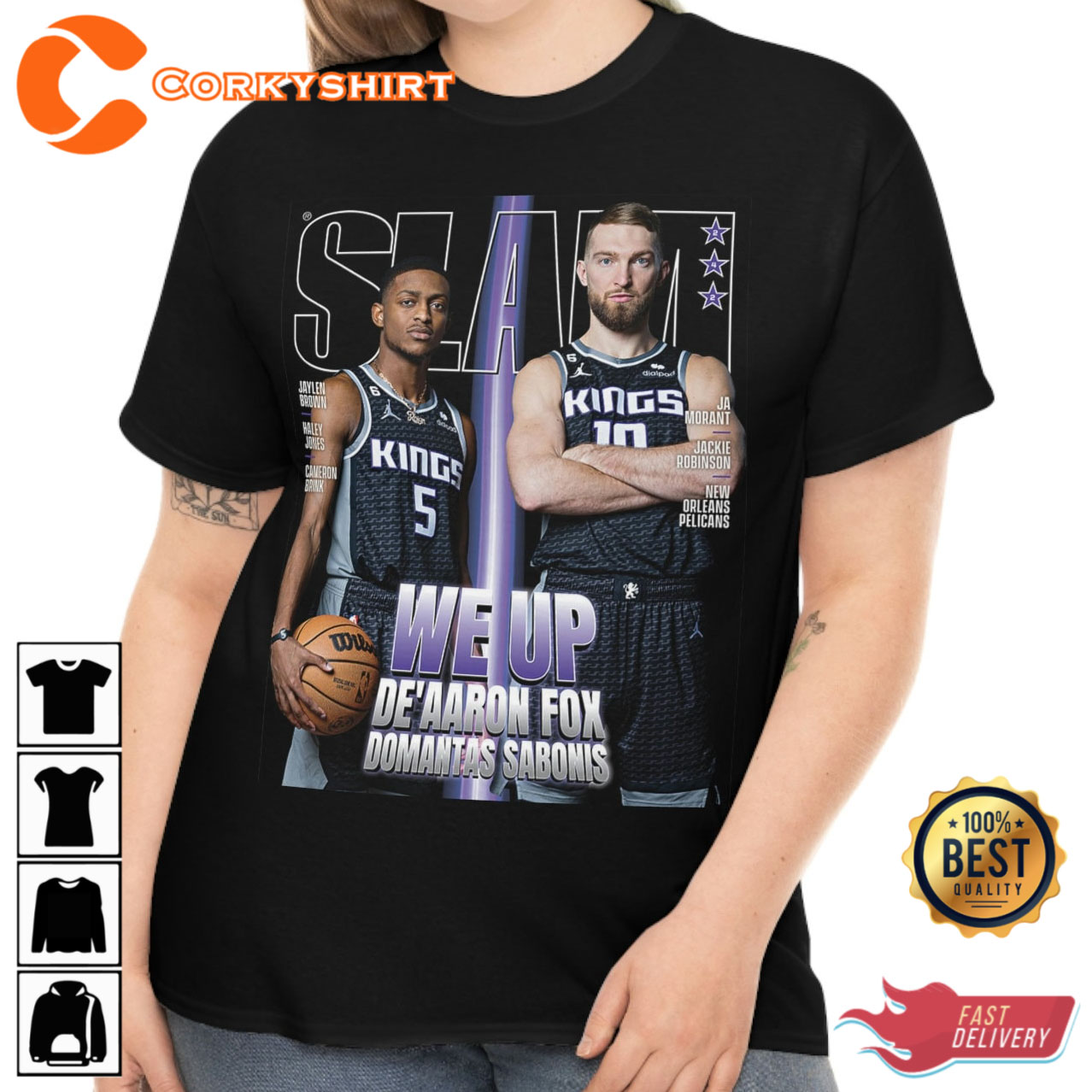 De'Aaron Fox And Domantas Sabonis Sacramento Kings Slam T-shirt