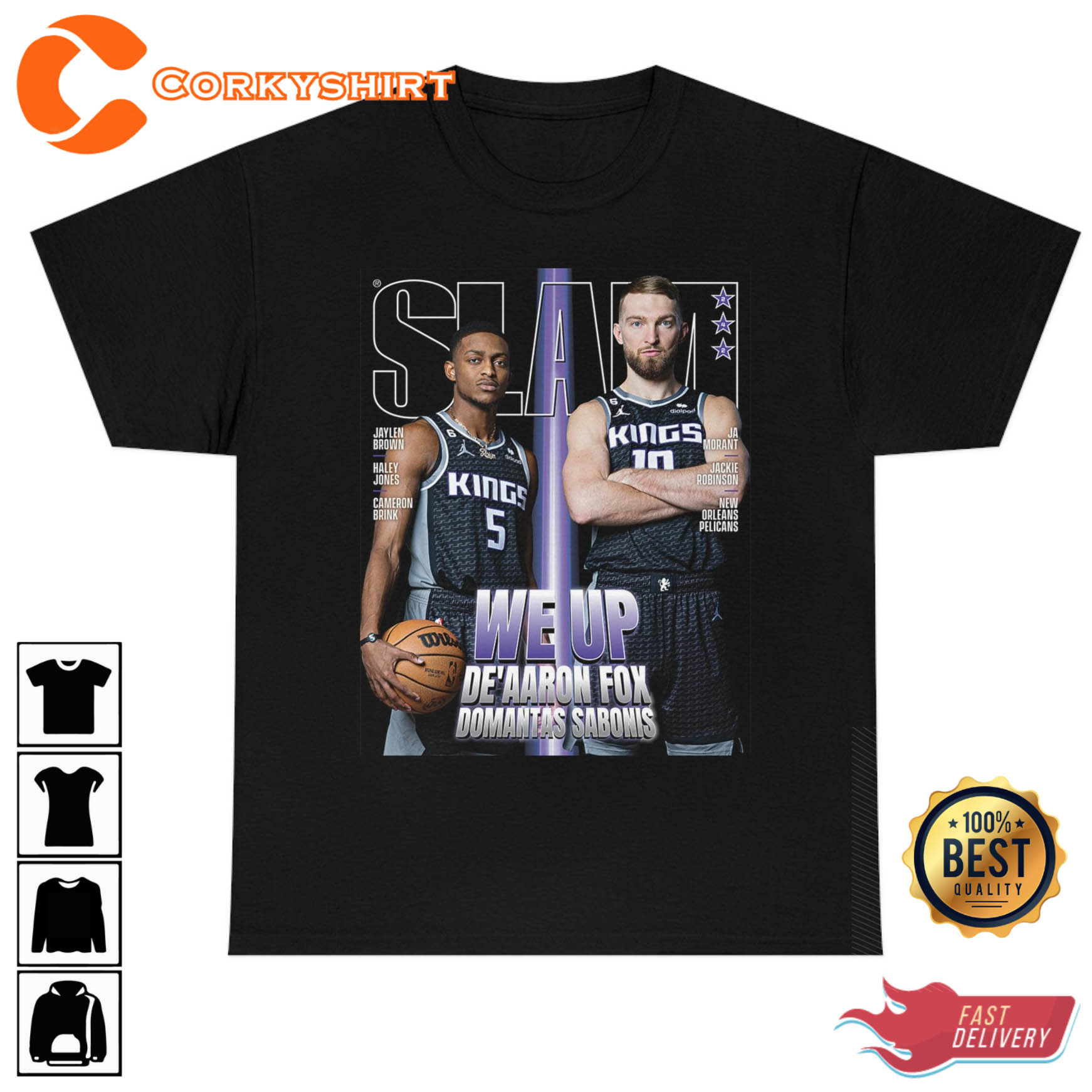 De'Aaron Fox And Domantas Sabonis Sacramento Kings Slam T-shirt