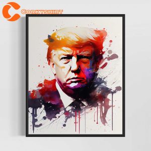 Donald Trump Watercolor Art Print Donald Trump Painting Wall