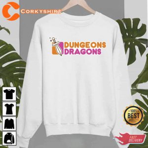 Dungeons And Dragons And Dunkin Donuts Nerd Coffee Unisex Sweatshirt