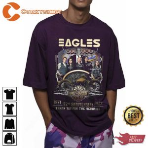 Eagles 1971-2023 52th Anniversary Concert Music Tour Signatrure T-shirt