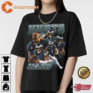 Eagles’ Jalen Hurts Vingtage 90s Unisex Cotte Tee Shirt