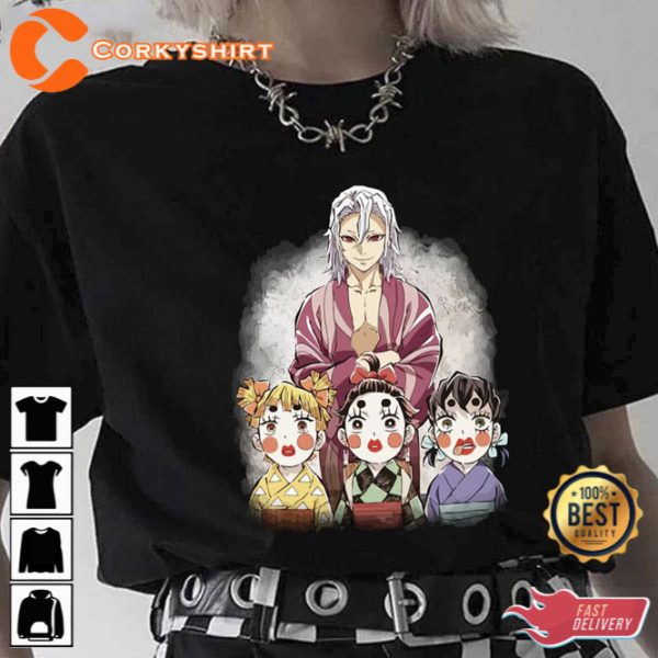 Entertainment District Arc Funny Chibi Fanart Kimetsu no Yaiba Characters T-Shirt