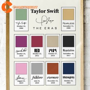 Eras Tour Colors Code Every Album Pantone Card Taylor Signature For Swifties Fan
