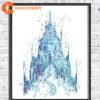 Frozen Castle Watercolor Print Elsa Anna Disney One Ice Poster