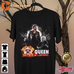 Funny New Queen + Adam Lambert Band Vintage Shirts