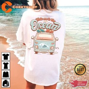 Groovy Summer Take Me To The Ocean Surfboards on Hippie Vacay T-shirt