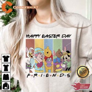 Happy Easter Day Friends Winnie-the-Pooh Childhood Cartoon Sweatshirt (2)