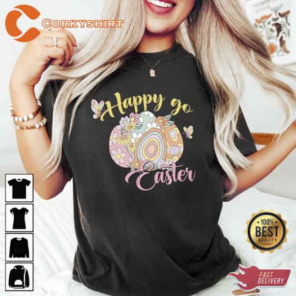 Happy Go Easter Eggs Easter Coffee Shirt