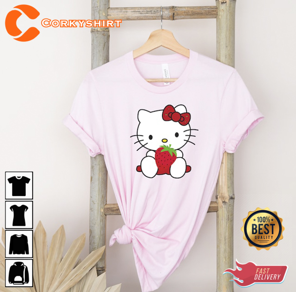 Hello Kitty Strawberry Women's Unisex Disney T-Shirt