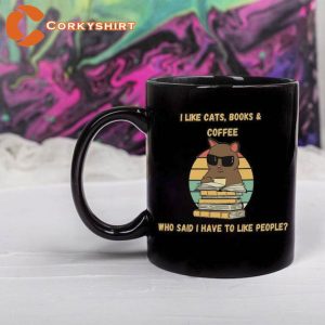 I Like Cats Books And Coffee Mug Gift For Cat Lovers