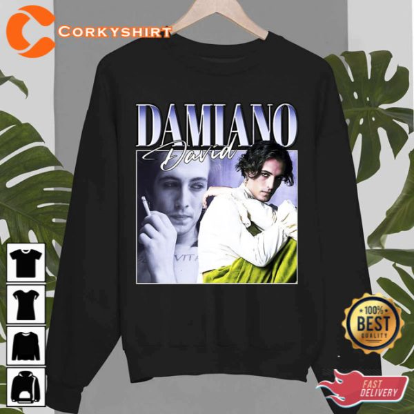 I Love Maniano David Maneskin Band Homepage Retro Unisex Sweatshirt