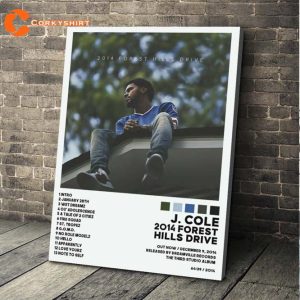 J COLE 2014 Forest Hills Drive Cover Album Tracklist Poster