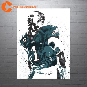 Jalen Hurts Philadelphia Eagles Football Poster Sports Art Print