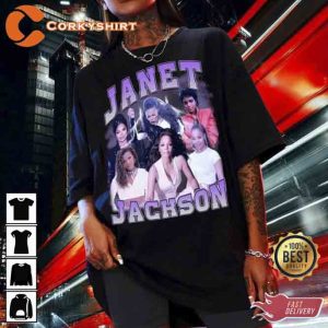 Janet Jackson 1980s Pop Star Vintage Unisex Short Sleeve Shirt
