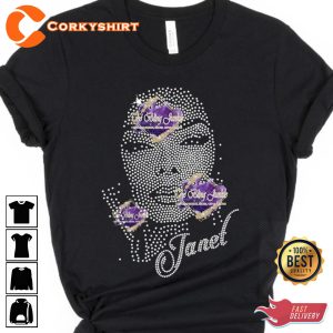 Janet Jackson Inspired Bling Rhinestone Unisex T-shirt