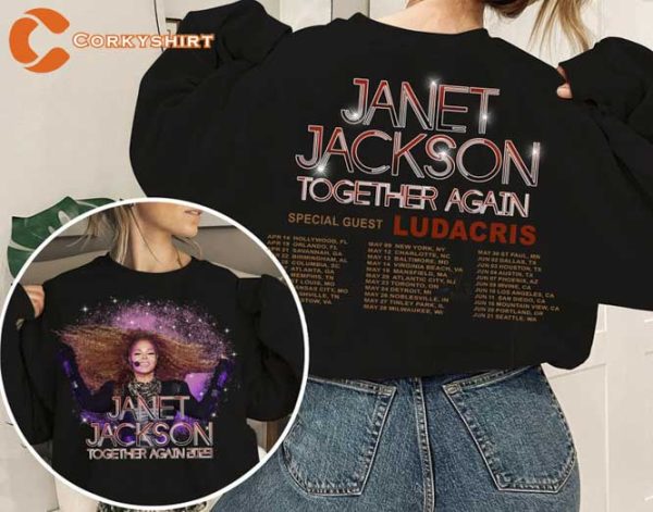Janet Jackson Merch Together Again Tour Dates T-Shirt