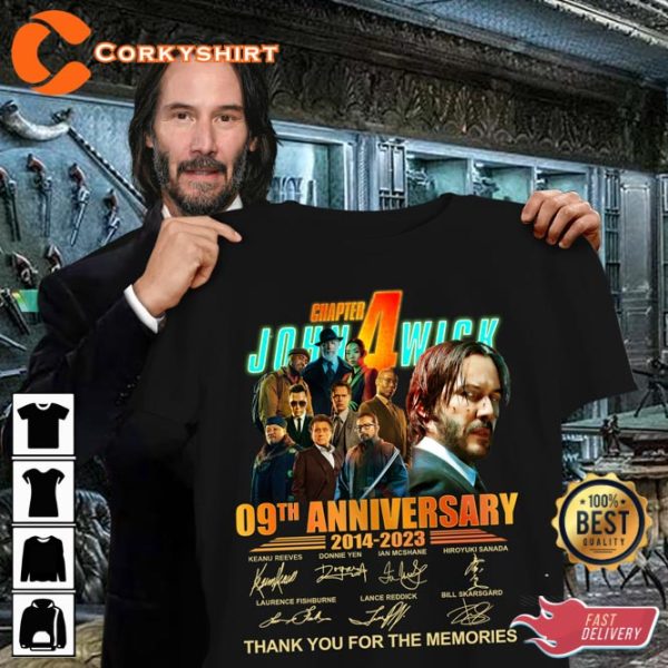 John Wick 09th Anniversary Signatures Unisex Shirt For Fans