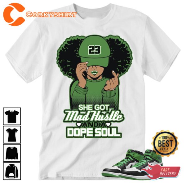 Jordan Lucky Green 1st Mad Hustle Printed T-Shirt