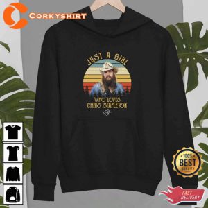 Just A Girl Who Loves Chris Retro Stapleton Awesome For Music Fan T-Shirt