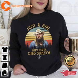 Just A Girl Who Loves Chris Retro Stapleton Awesome For Music Fan T-Shirt