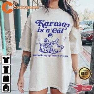 Karma is a Cat Midnights Taylor Tshirt Gift For Swiftie