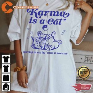 Karma is a Cat Midnights Taylor Tshirt Gift For Swiftie (2)