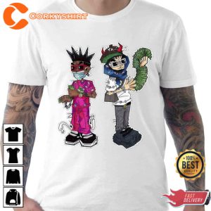 Lil Uzi Vert and Yeat Cartoon Style Rap T-Shirt Gift For Fan