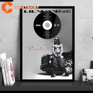 Lil Wayne Tha Carter II Framed CD Album Plaque Hip-Hop Music Poster Print