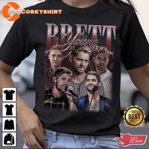 Limited Brett Young Vintage 90S Country Music Shirt