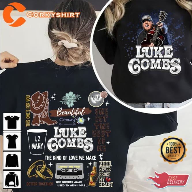 Luke Combs Concert Bullhead Country Music Two Sides Shirts