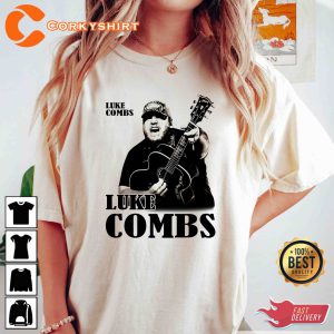 Luke Combs With Guitar Comfort Colors Tee Luke Combs Concert