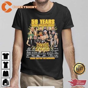 Lynyrd Skynyrd 59 Years Of 1964 – 2023 Thank You For The Memories Signatures Shirt