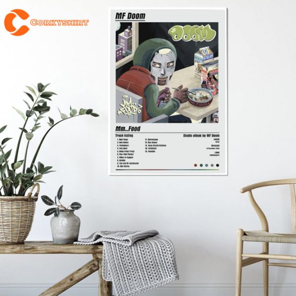 MF Doom Rapper Mm Food Album Tracklist Poster Wall Art