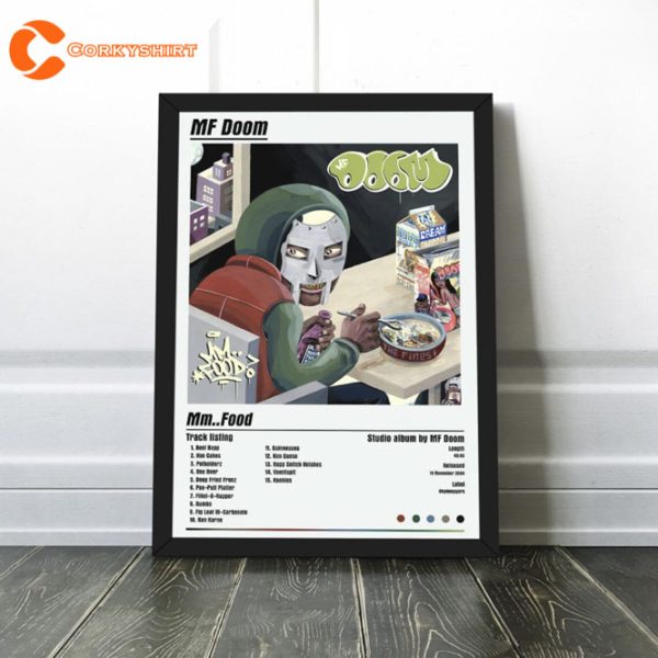 MF Doom Rapper Mm Food Album Tracklist Poster Wall Art