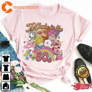 Made In The 80s Cartoon Care Bears And Strawberry Shirt