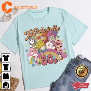 Made In The 80s Cartoon Care Bears And Strawberry Shirt