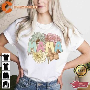 Mama Floral Shirt for Mothers Day Gift Cute Mom Shirts